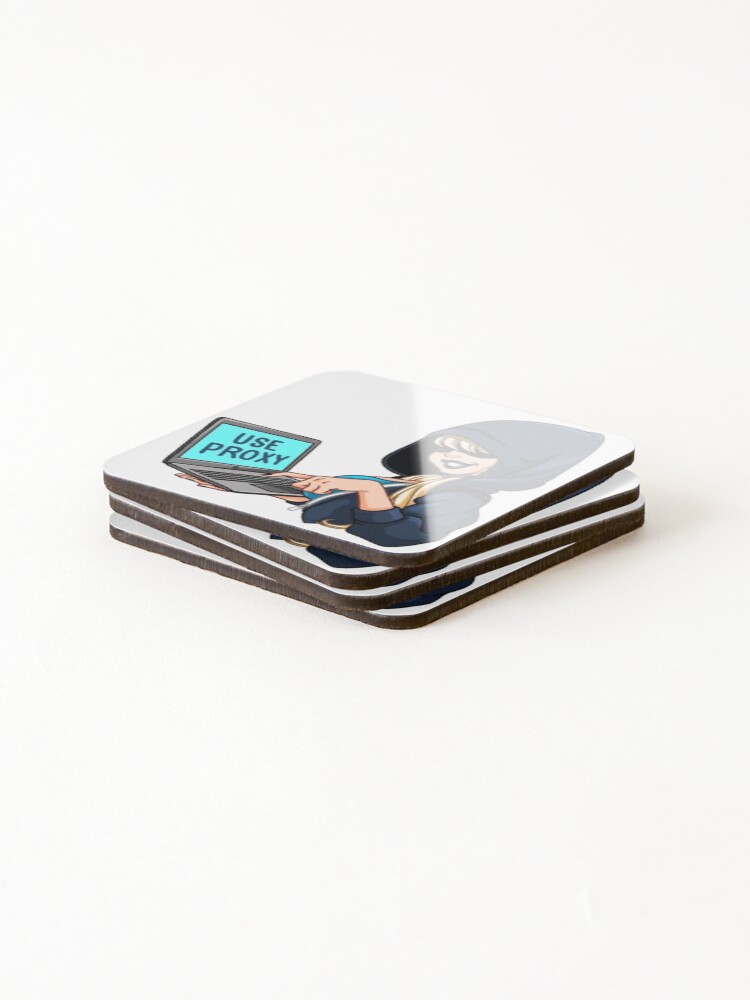 Thumbnail 4 of 5, Coasters (Set of 4), Data Protection, Use Proxy Data Protection designed and sold by devonclemon.