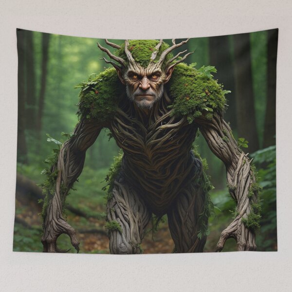Item preview, The Green Man Ent illustration art designed and sold by Vintage Designs +.