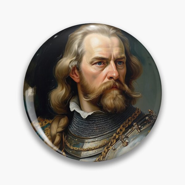 Item preview,  Portrait of a Viking King Possibly Knut with beard vintage painting art designed and sold by Vintage Designs +.