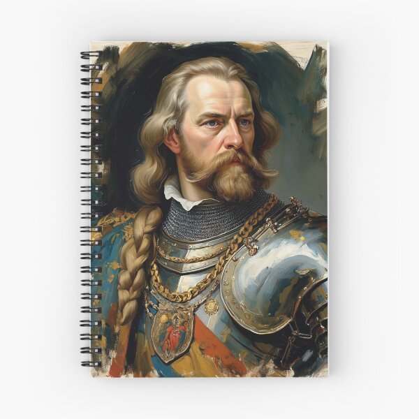 Item preview,  Portrait of a Viking King Possibly Knut with beard vintage painting art designed and sold by Vintage Designs +.