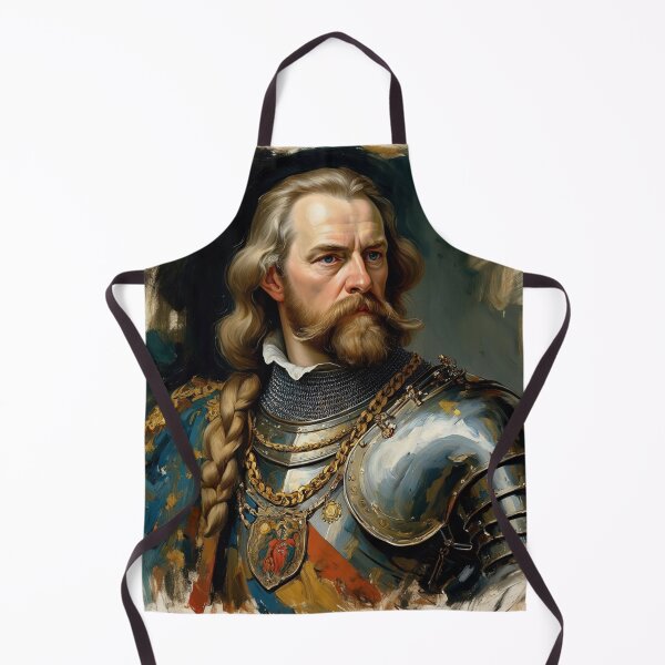 Item preview,  Portrait of a Viking King Possibly Knut with beard vintage painting art designed and sold by Vintage Designs +.