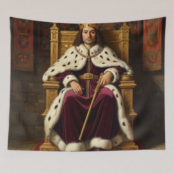 Item preview, Portrait of King Edmund I vintage painting art designed and sold by Vintage Designs +.