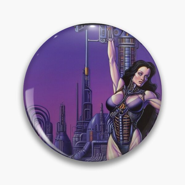 Item preview,  Biomechanical hot sexy pink Alien woman Gothic heavy metal landscape art designed and sold by Vintage Designs +.