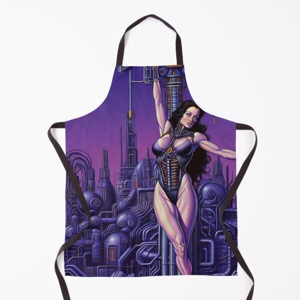 Item preview, Biomechanical hot sexy pink Alien woman Gothic heavy metal landscape art designed and sold by Vintage Designs +.