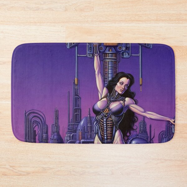Item preview, Biomechanical hot sexy pink Alien woman Gothic heavy metal landscape art designed and sold by Vintage Designs +.
