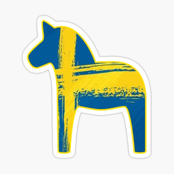 Item preview,  Dala Horse Swedish Flag Painted Distressed Sweden Dalahost designed and sold by funnytshirtemp.