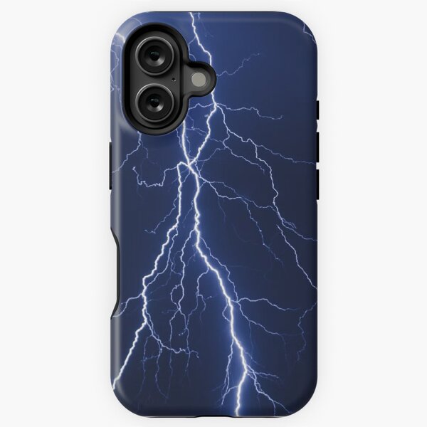 Item preview, Dramatic Fork Lightning Strike In Blue Sky Photographic Print designed and sold by Mother-Nature65.