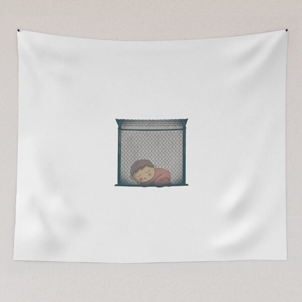 Item preview, Little Latino Boy Alone in Trump Border Prison Camp Cage designed and sold by merchhost.