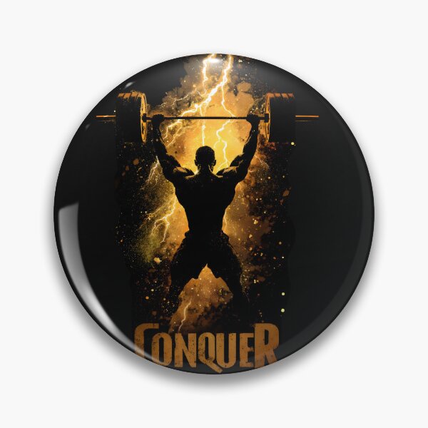 Item preview, Conquer Strength – Lightning Barbell Silhouette designed and sold by AI-Only Creations.