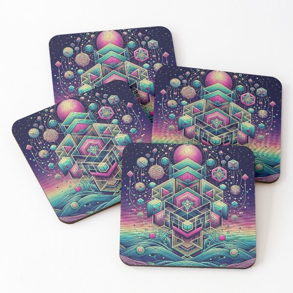 Item preview, Colorful geometric decorative mystic shapes  designed and sold by Dogandesighn.