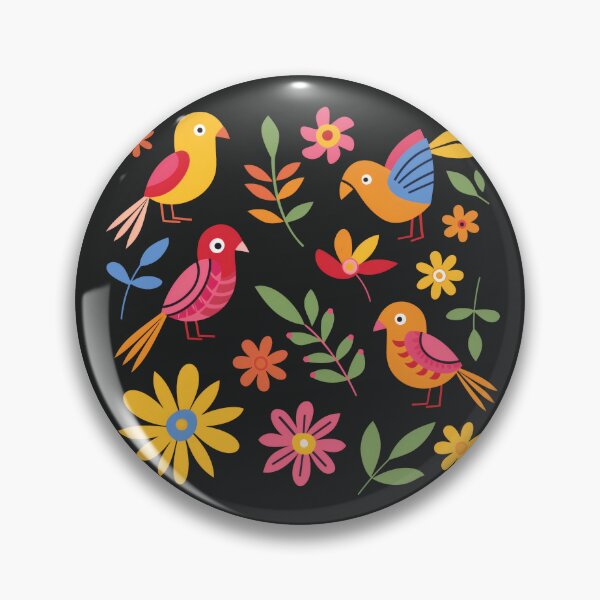 Item preview, Mexican Colorful Birds Folk Flowers Art designed and sold by xiao xuans.