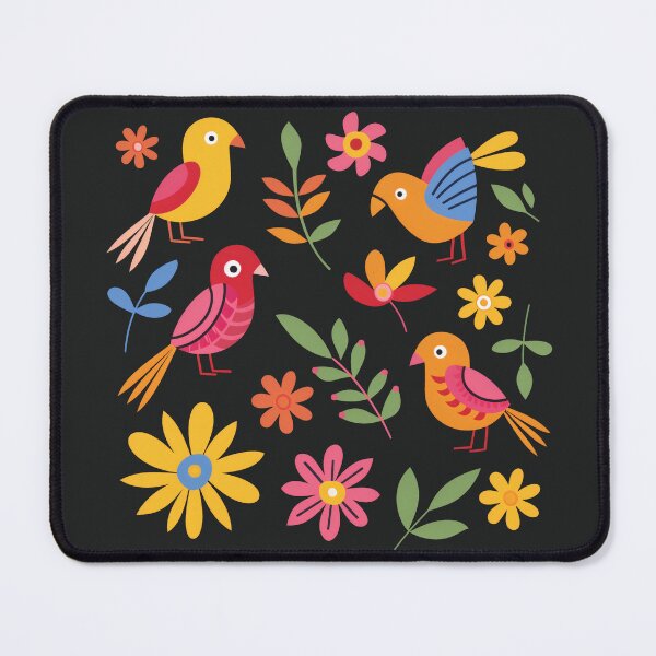 Item preview, Mexican Colorful Birds Folk Flowers Art designed and sold by xiao xuans.