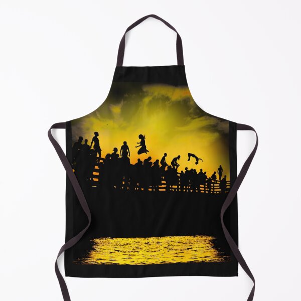 Item preview, People jumping of a beach rd bridge Martha's Vineyard designed and sold by mirrorimages.