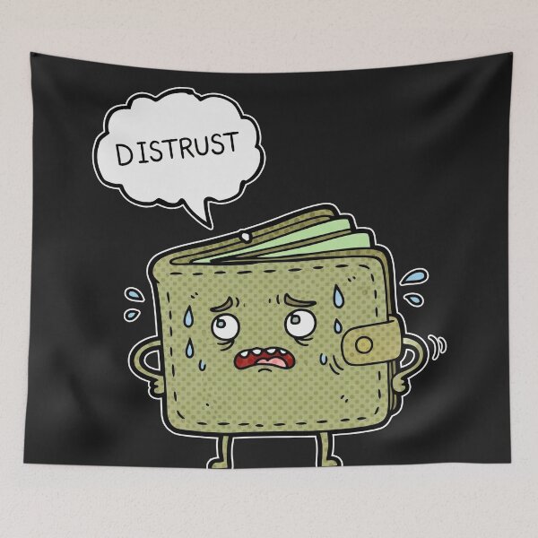 Item preview, Distrust Worried Wallet designed and sold by Owcomm.