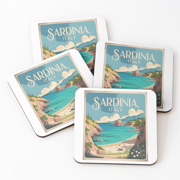 Item preview, Sardinia Italy Retro Tranquil Travel Sticker designed and sold by stickercuffs.