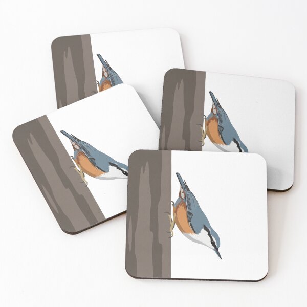 Item preview, The Upside-Down Nuthatch - Minimalist Bird Illustration designed and sold by TheArtEngineer.