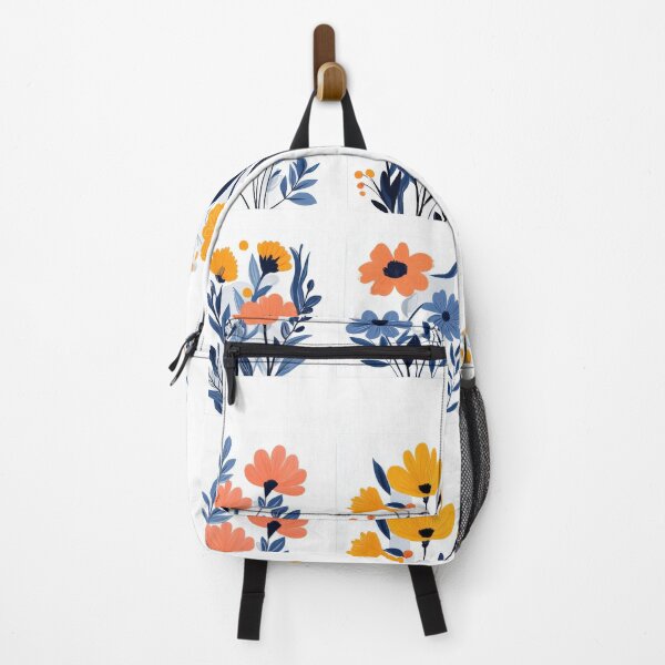 Item preview, Set of six vibrant floral illustrations featuring orange and blue flowers with dark centers designed and sold by Lucky-jl.