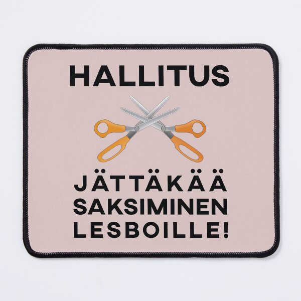 Item preview, Hallitus - jättäkää saksiminen lesboille! - musta designed and sold by gayishdesign.