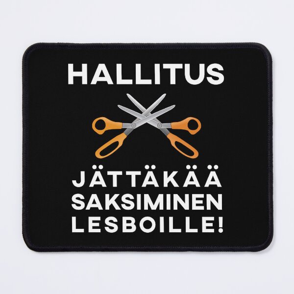 Item preview, Hallitus - jättäkää saksiminen lesboille! - musta designed and sold by gayishdesign.