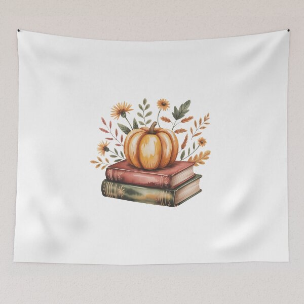Item preview, pumpkin and books designed and sold by jkrphoto.
