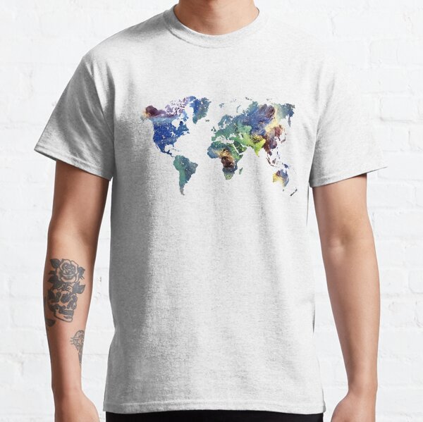 World map cosmos #map #worldmap Classic T-Shirt