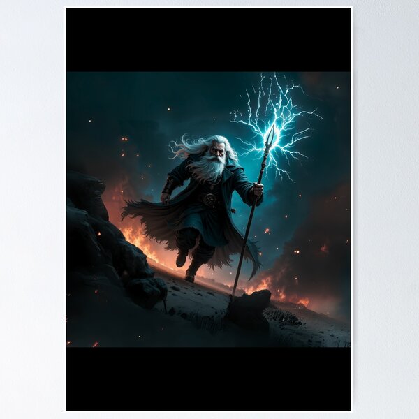 Item preview, Wizard Warrior – Epic Fantasy Mage with Sword Illustration by All43 designed and sold by All43.
