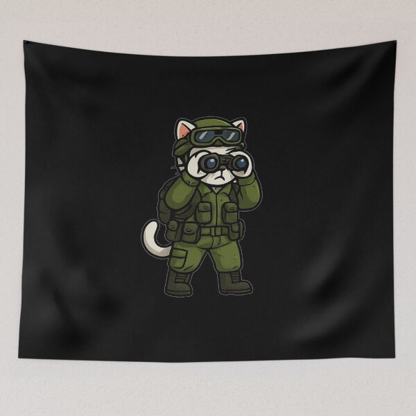 Item preview, Cat holding binoculars designed and sold by okiiskandarart.
