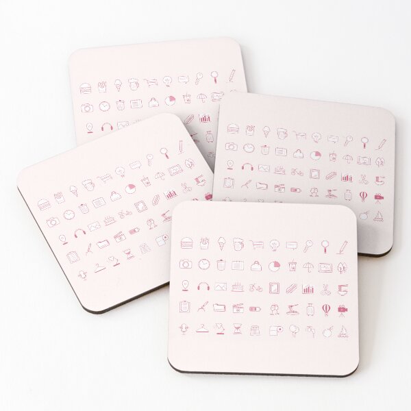 Item preview, Pink Line Art_everyday icons designed and sold by Rainbowtree8.