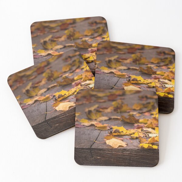 Item preview, Autumn leaves on a weathered wooden table designed and sold by KajaG..