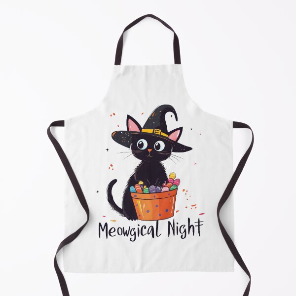 Item preview, Meowgical Night: Cute Witch Cat with Candy Bucket designed and sold by Mariana Shymkovych.
