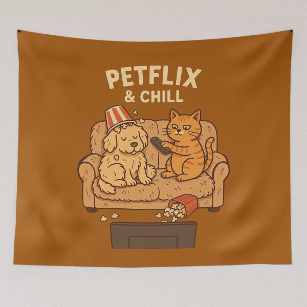 Item preview, PETFLIX & CHILL” – Cozy Chaos for Pet Lovers!  designed and sold by Tanuja  Sharma.