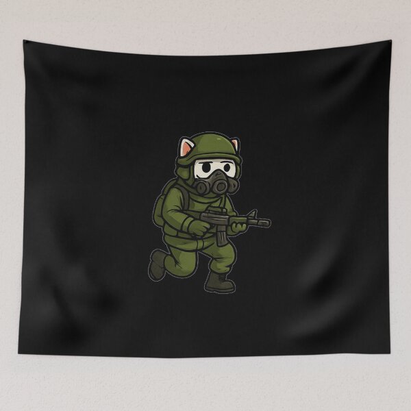 Item preview, Cat Holding a Gun and Run designed and sold by okiiskandarart.