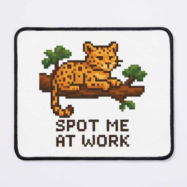 Item preview, Spot Me at Work – Pixel Ocelot on Tree Branch designed and sold by NaturePixel.