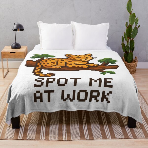 Item preview, Spot Me at Work – Pixel Ocelot on Tree Branch designed and sold by NaturePixel.