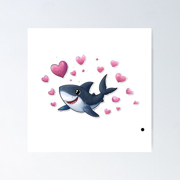 Item preview, Shark with heart designed and sold by ARTelierDigital.