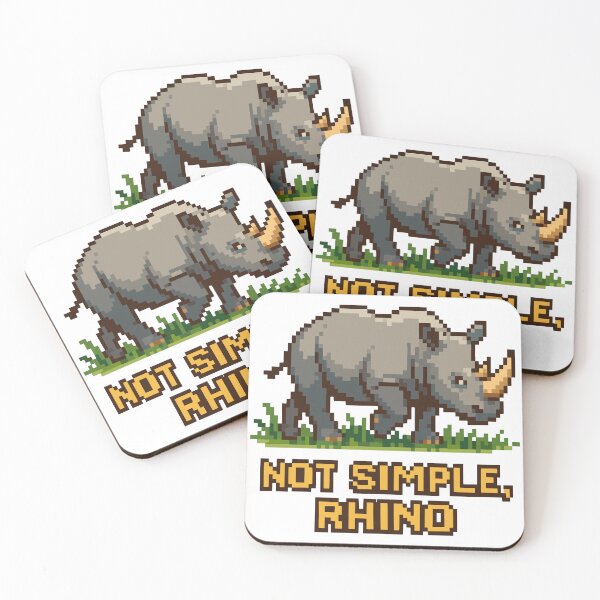Item preview, Not Simple, Rhino – Strong Pixel Rhinoceros Design designed and sold by NaturePixel.