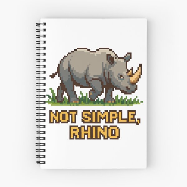 Item preview, Not Simple, Rhino – Strong Pixel Rhinoceros Design designed and sold by NaturePixel.