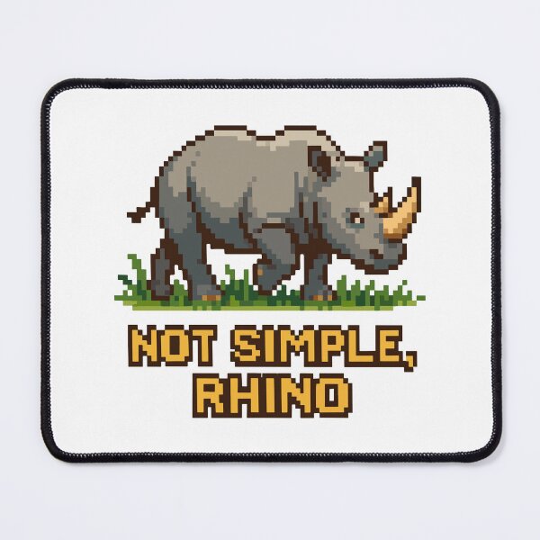 Item preview, Not Simple, Rhino – Strong Pixel Rhinoceros Design designed and sold by NaturePixel.
