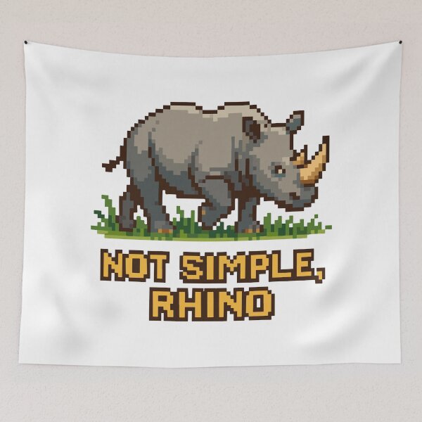 Item preview, Not Simple, Rhino – Strong Pixel Rhinoceros Design designed and sold by NaturePixel.