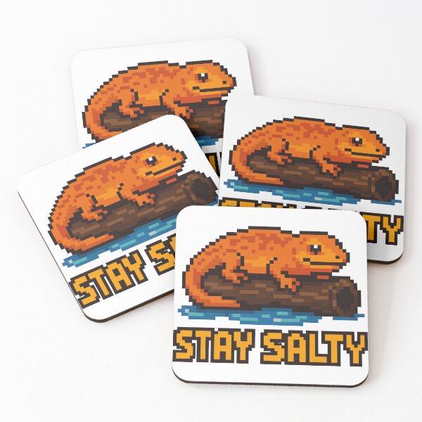 Item preview, Stay Salty – Pixel Salamander on Wet Log designed and sold by NaturePixel.