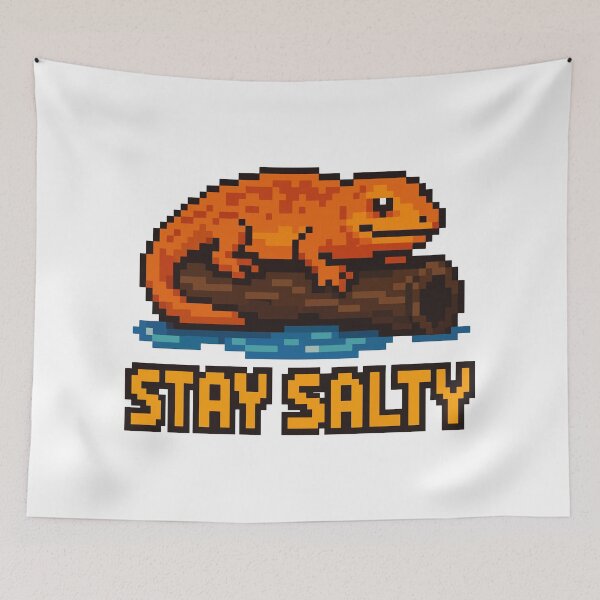Item preview, Stay Salty – Pixel Salamander on Wet Log designed and sold by NaturePixel.