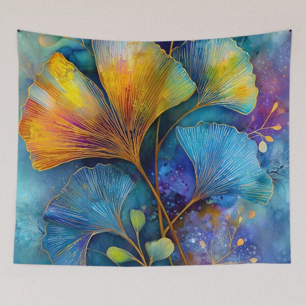 Item preview, Colorful Ginkgo Leaves Watercolor Painting designed and sold by JBJart.
