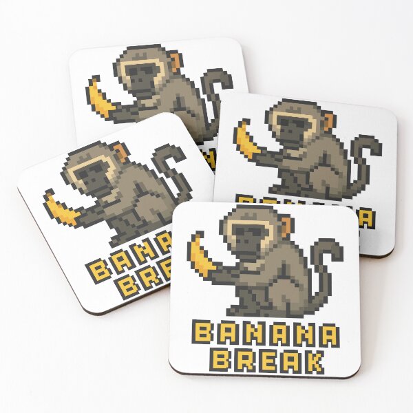 Item preview, Banana Break – Pixel Vervet Monkey with Snack designed and sold by NaturePixel.