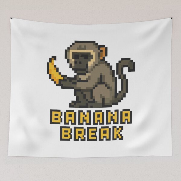 Item preview, Banana Break – Pixel Vervet Monkey with Snack designed and sold by NaturePixel.