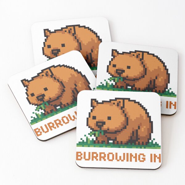 Item preview, Burrowing In – Pixel Wombat Grass Snack Design designed and sold by NaturePixel.