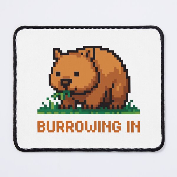 Item preview, Burrowing In – Pixel Wombat Grass Snack Design designed and sold by NaturePixel.
