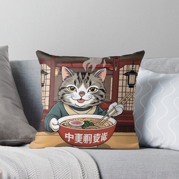 Item preview, Vintage Cat Eating Ramen designed and sold by vansausart.