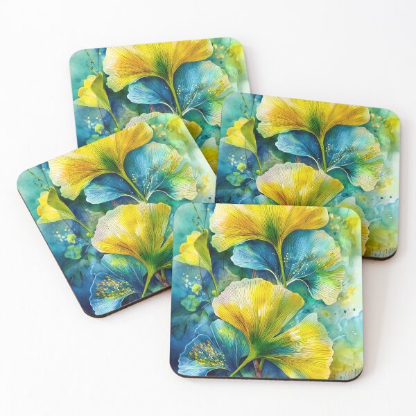 Item preview, Colorful Ginkgo Leaves Watercolor Painting designed and sold by JBJart.