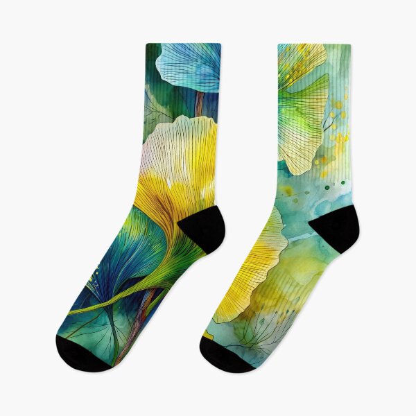 Item preview, Colorful Ginkgo Leaves Watercolor Painting designed and sold by JBJart.
