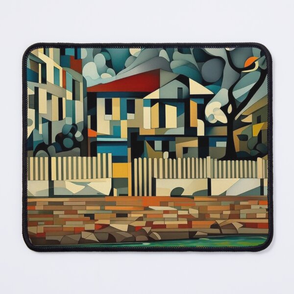 Item preview, Abstract Geometric Canal Houses Art designed and sold by PolyVision Siam Studio.